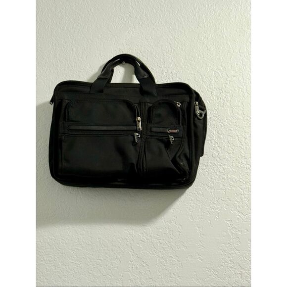 TUMI Ballistic Nylon Expandable Laptop Shoulder Carry On Bag Satchel 18" - Picture 1 of 8